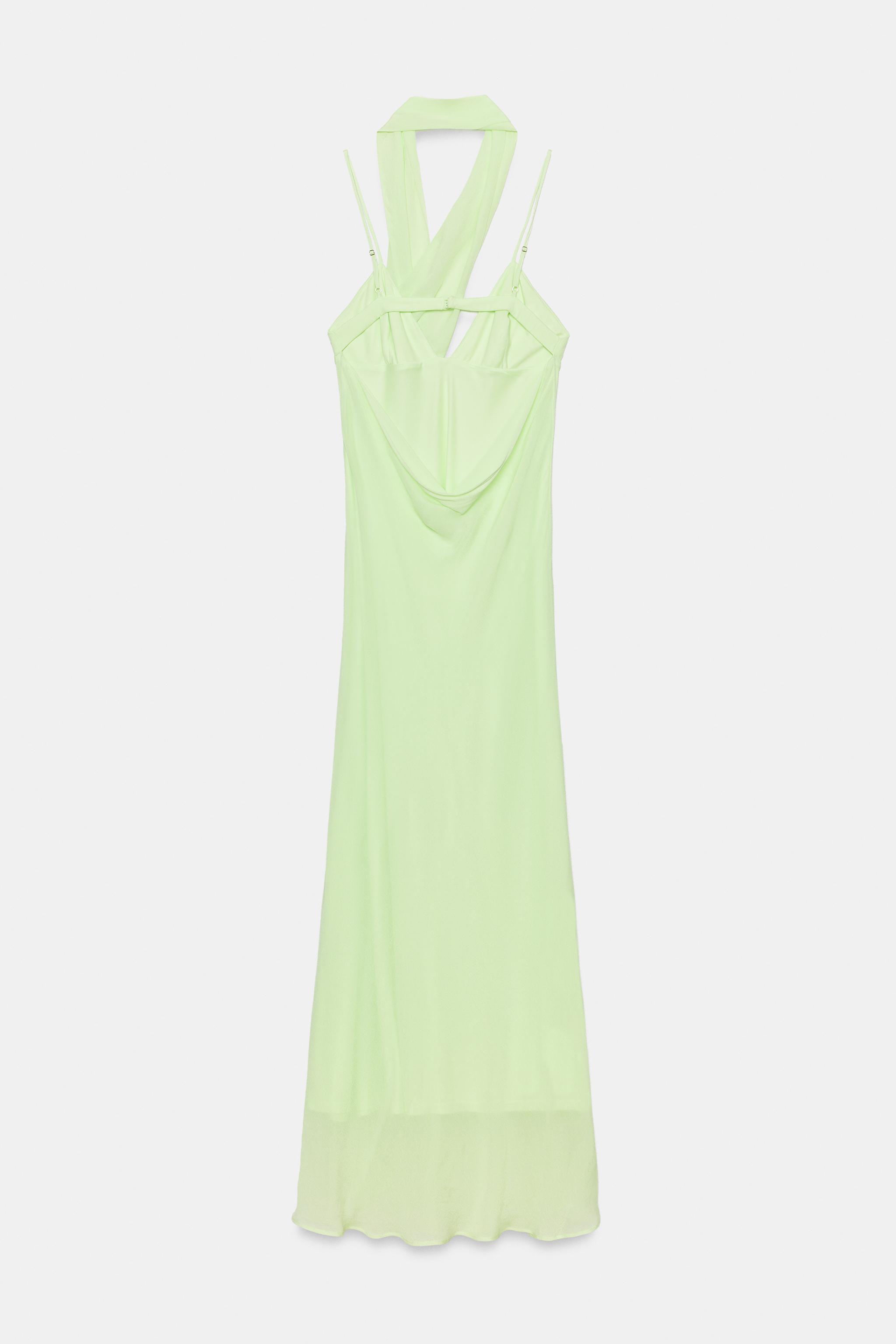 ROBE LONGUE EN GEORGETTE À BRETELLES AVEC FOULARD